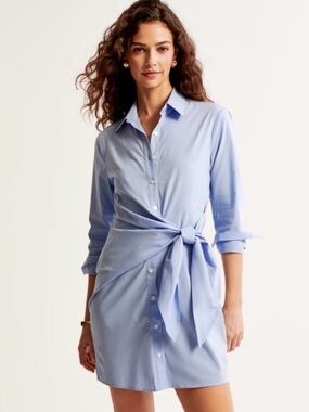 Abercrombie & Fitch women’s Light Blue Dress Shirt Midi-dress